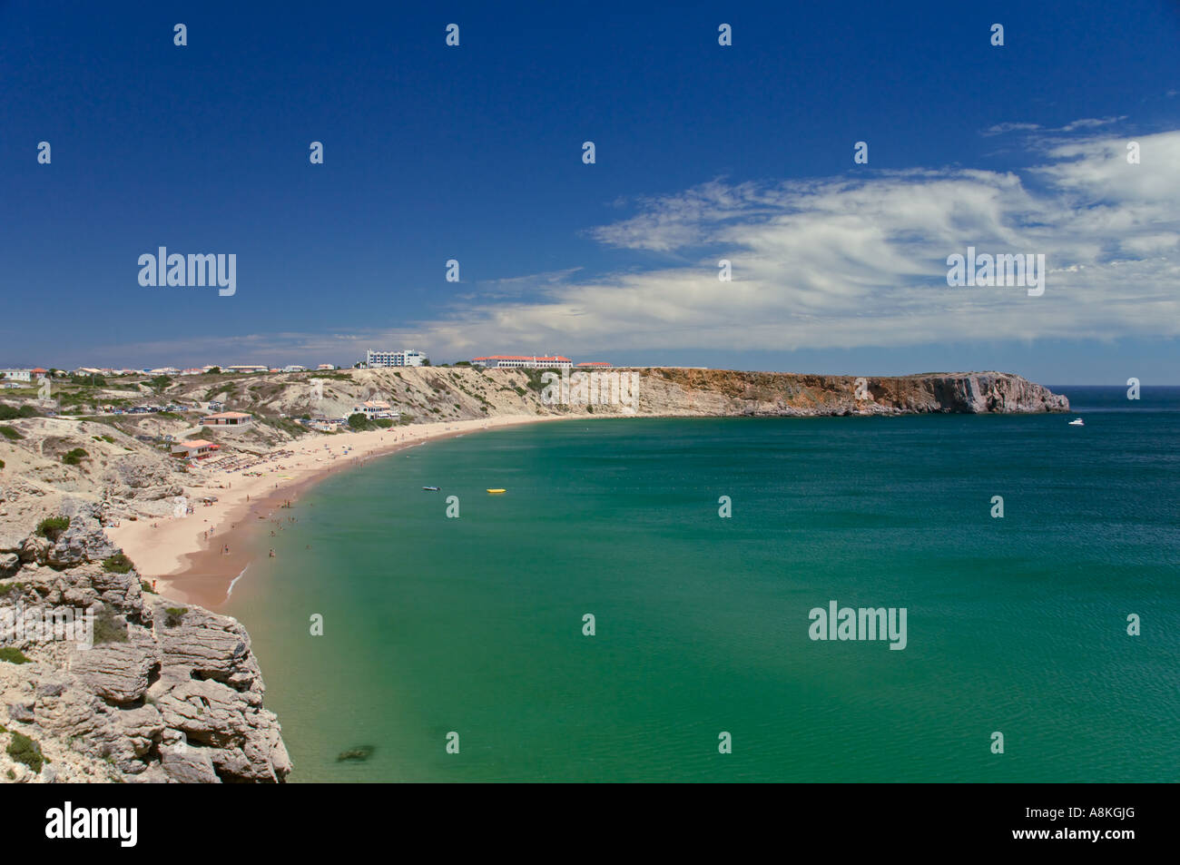 Una spiaggia di Sagres Algarve Portogallo Foto Stock