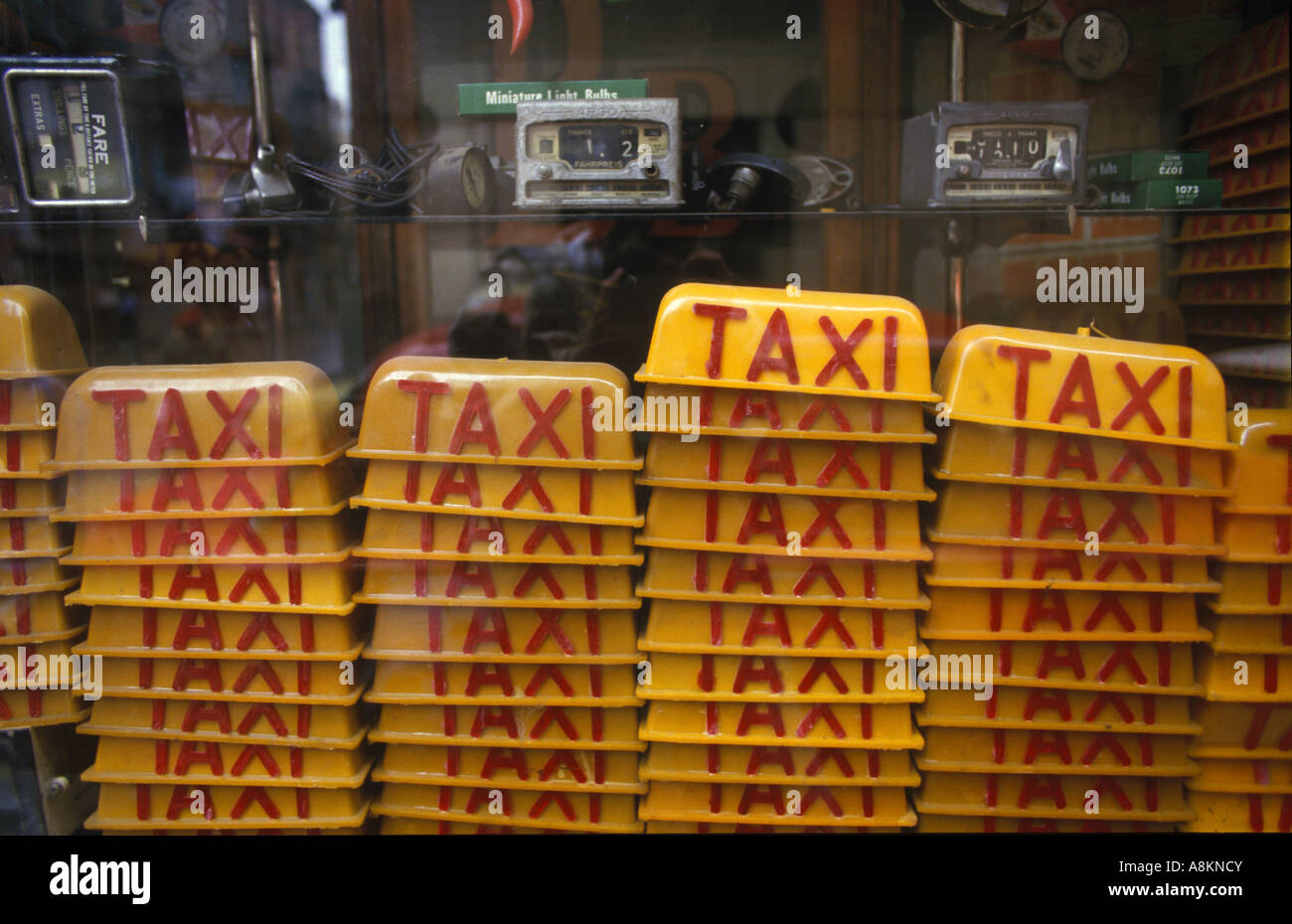 Taxi-segni Foto Stock