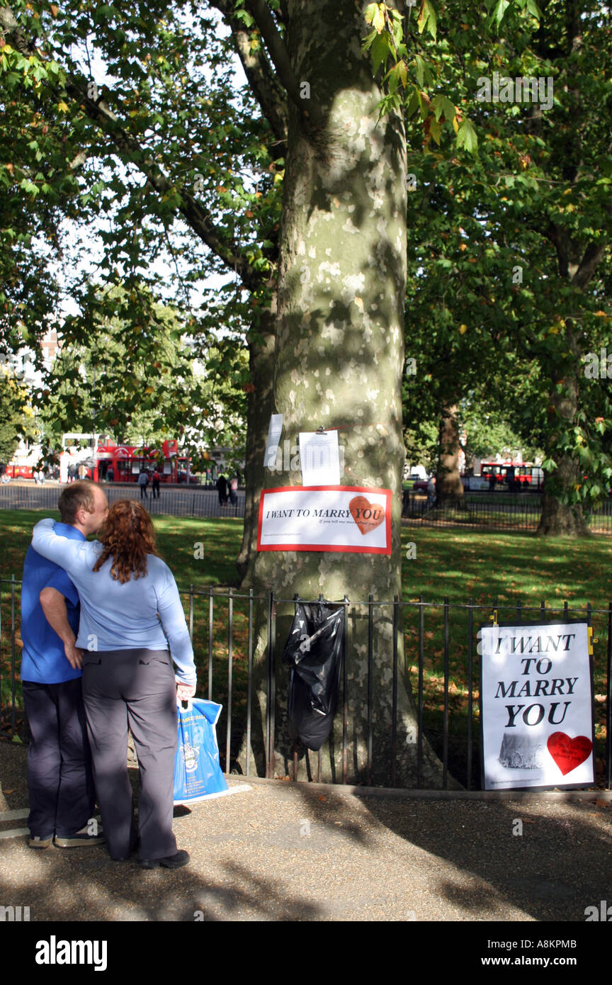 Coppia di altoparlanti a's Corner nell'Hyde Park di Londra Foto Stock