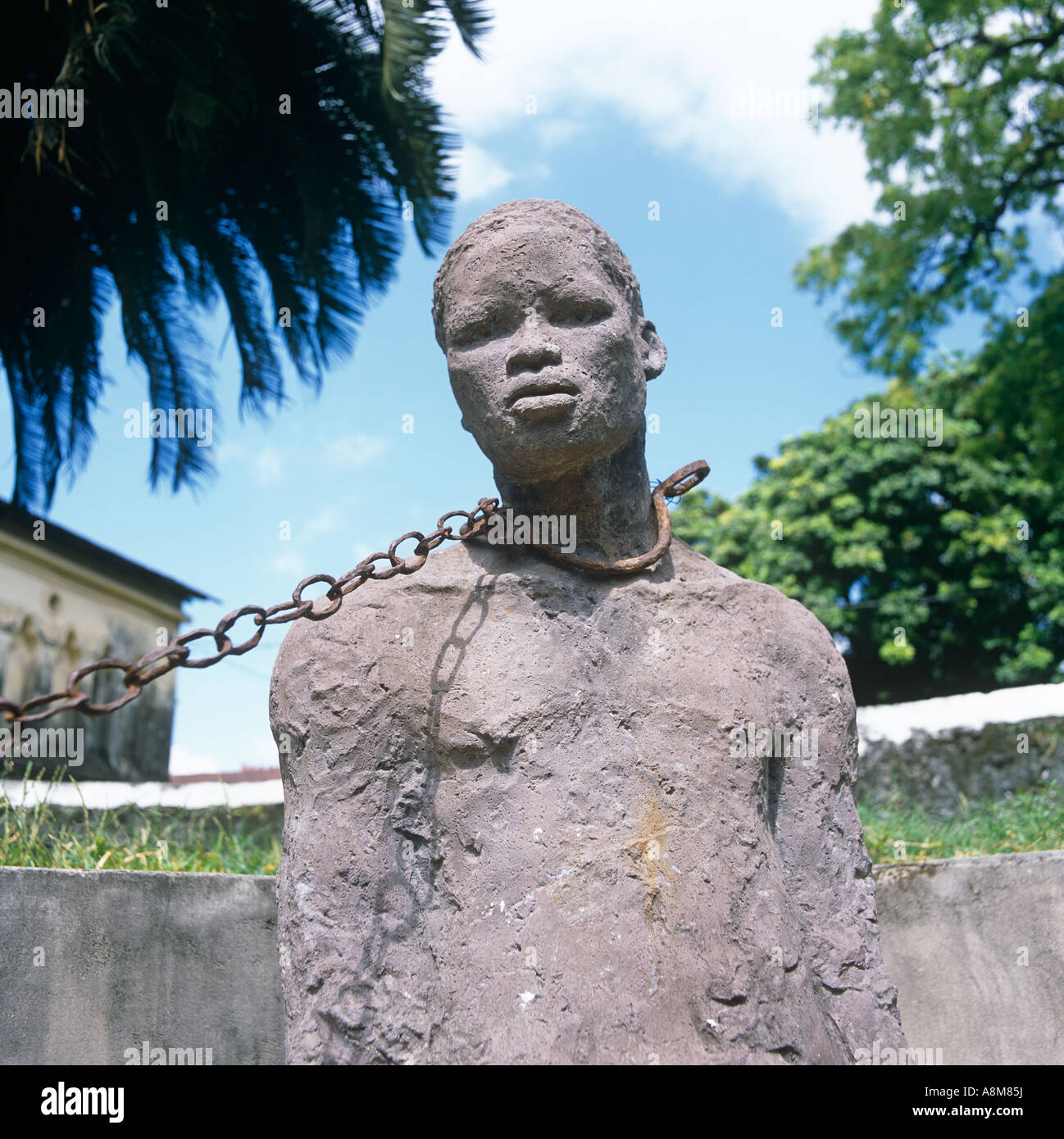 Monumento Slave vecchio mercato di schiavi Stonetown Zanzibar Africa orientale Foto Stock