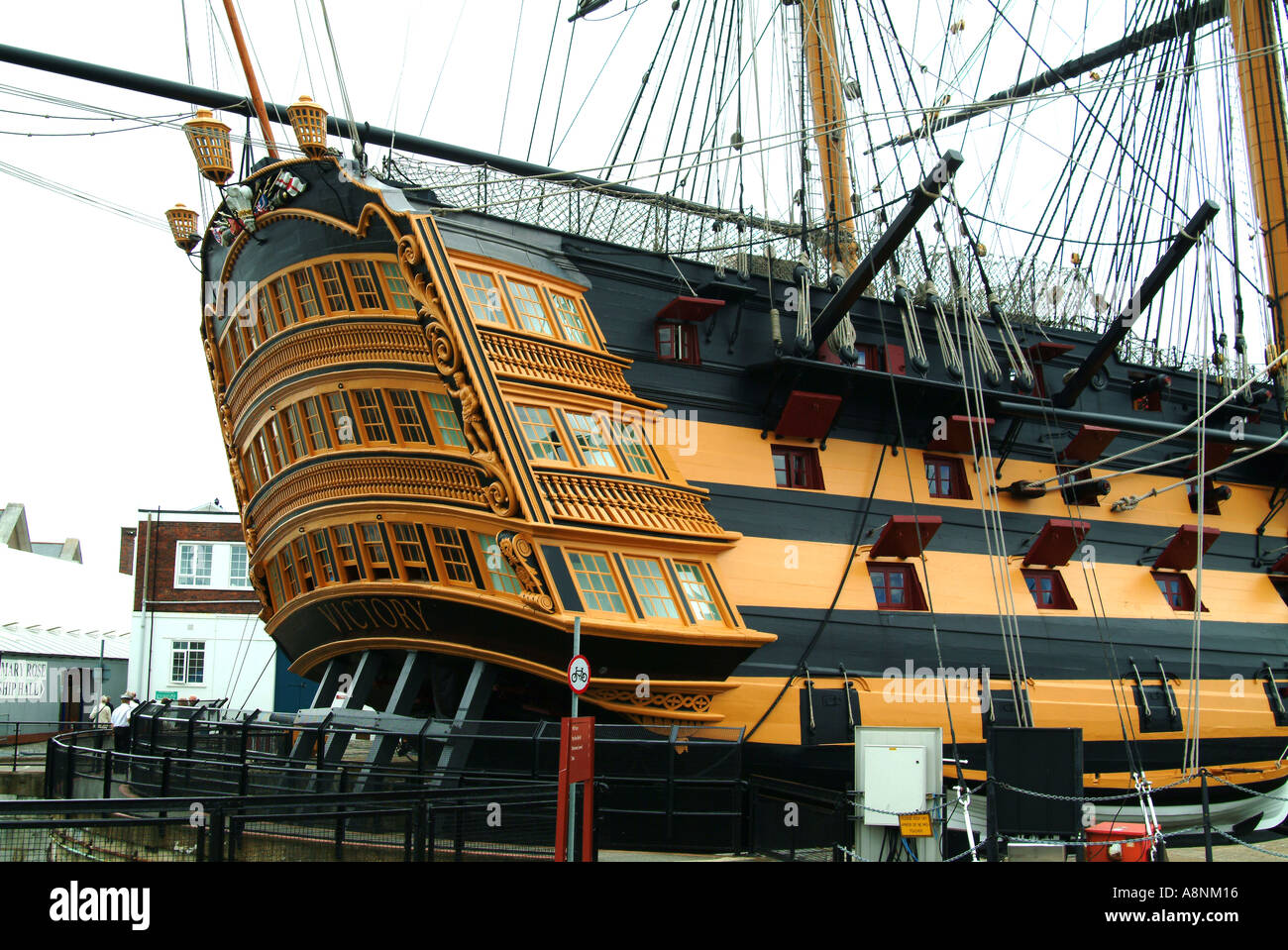 HMS Victory Signore Horatio Nelson nave Battaglia di Trafalgar 1805 Foto Stock