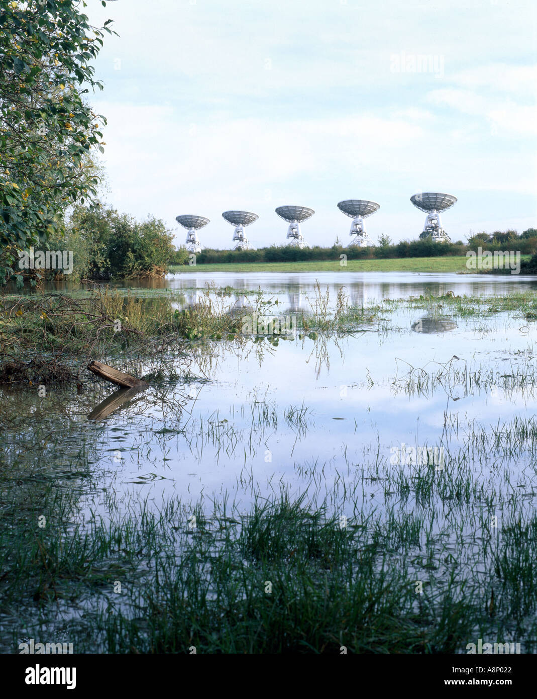 Il Mullard radio Astronomy Observatory si trova vicino a Cambridge, Regno Unito Foto Stock