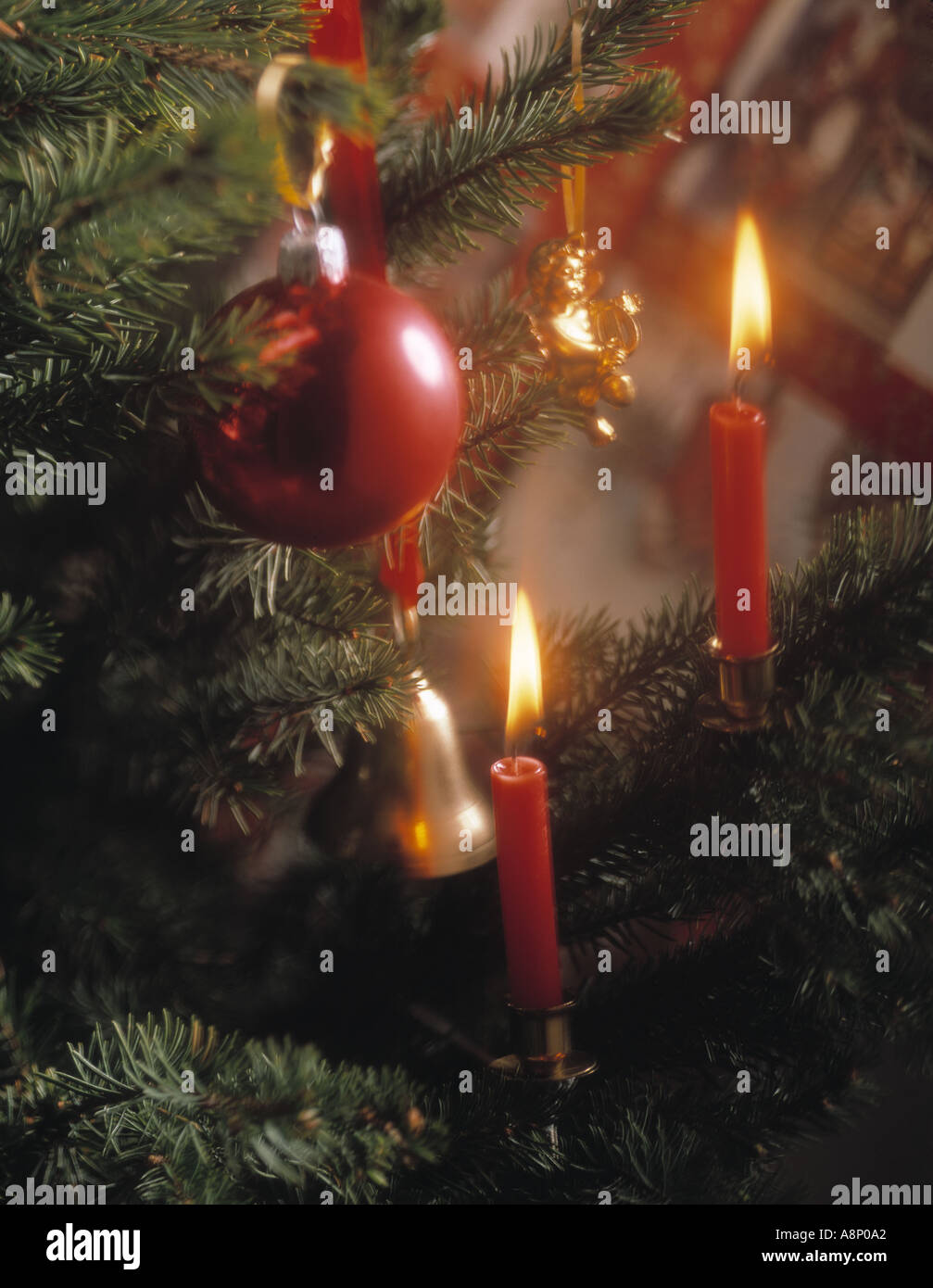 Le candele per alberi di Natale, Angelo Foto stock - Alamy