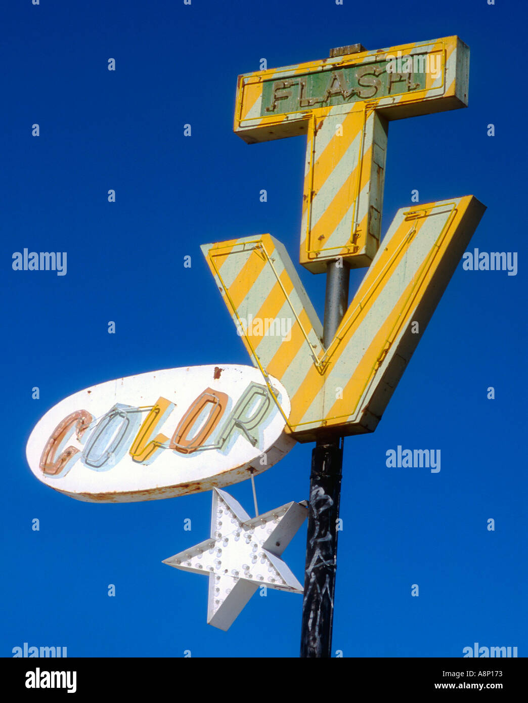 Vecchia TV sign in Tucson in Arizona Foto Stock