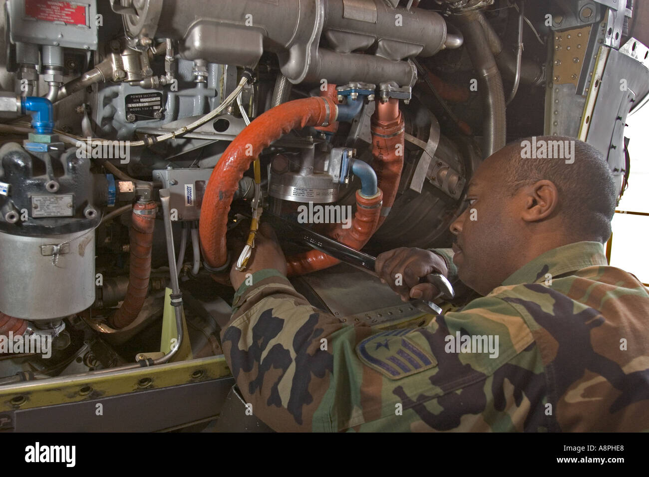 Manutenzione di velivoli militari Foto Stock
