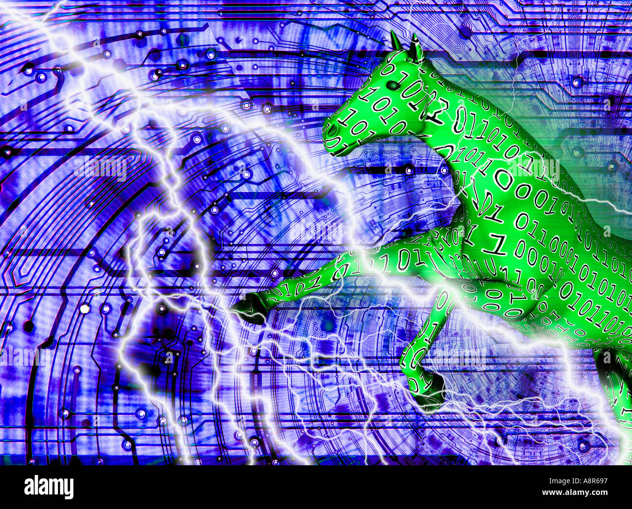 Cavallo di Troia virus informatico Foto Stock