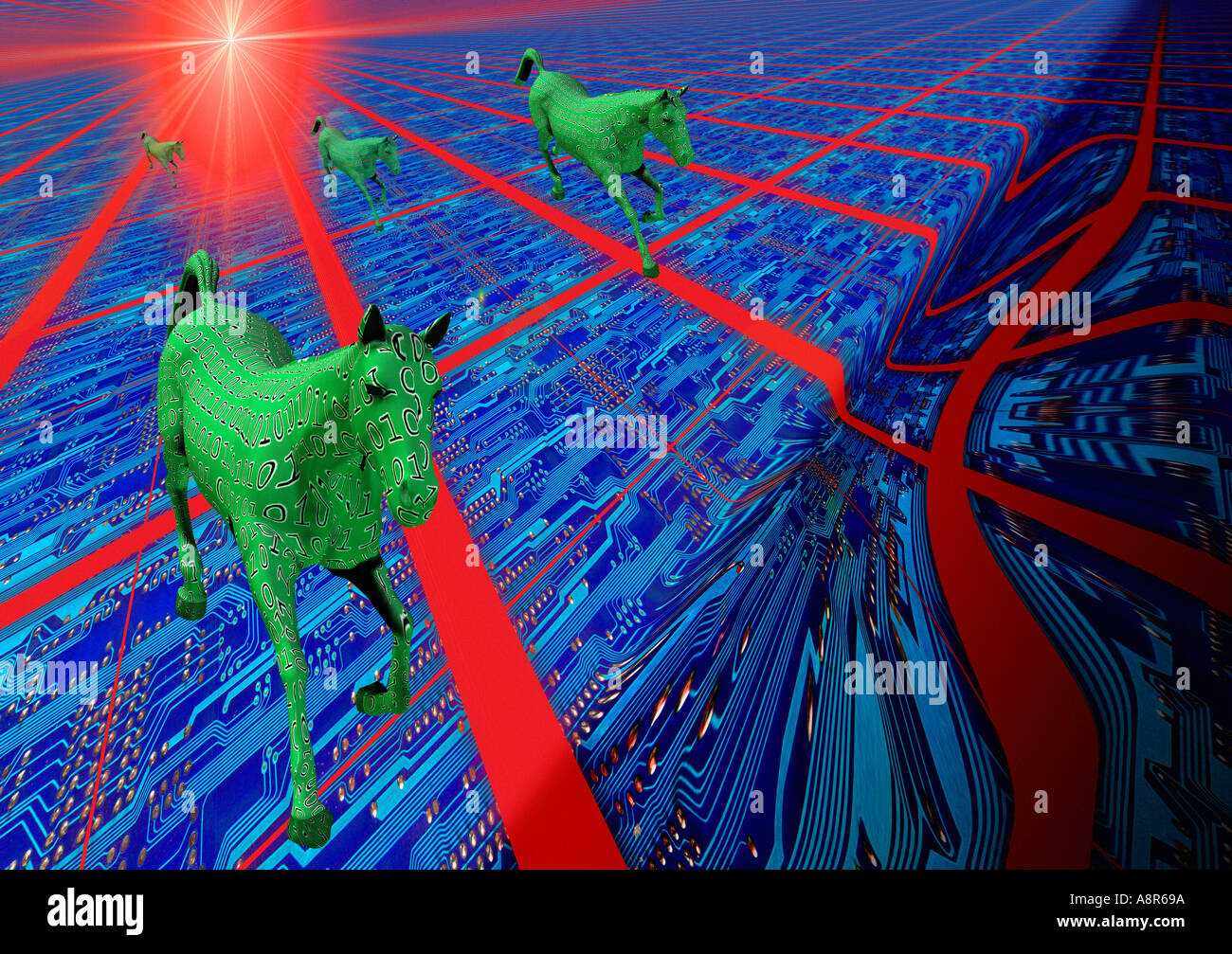 Cavallo di Troia virus informatico Foto Stock