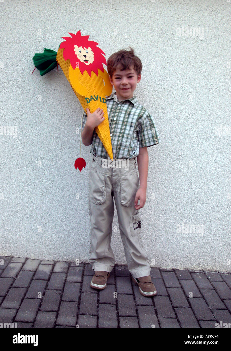Signor Primo giorno di scuola Foto Stock