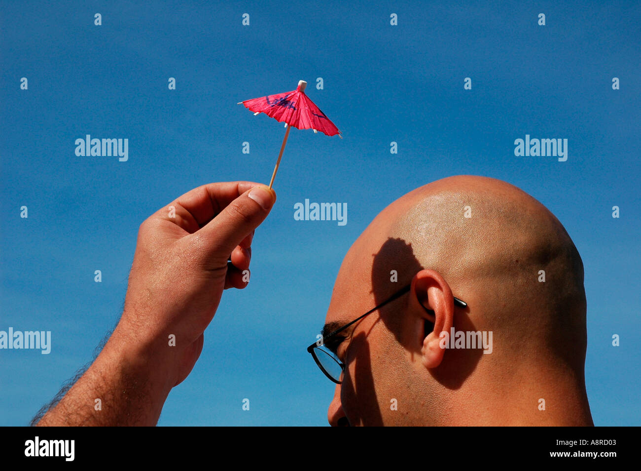 Signor Uomo con piccola aletta parasole Foto Stock