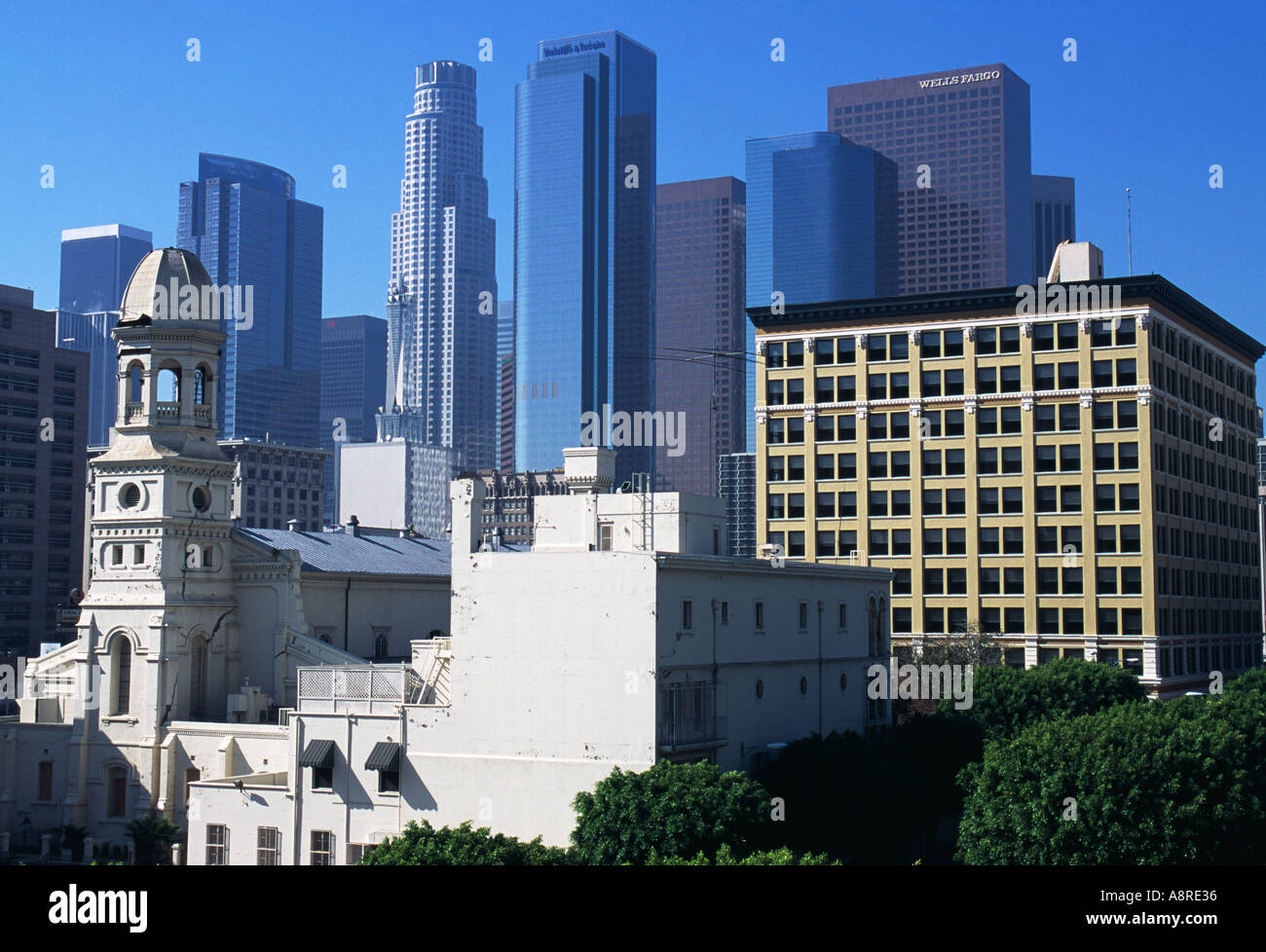 Vista da Otani s Hotel Garden nel cielo Little Tokyo Los Angeles California USA Foto Stock