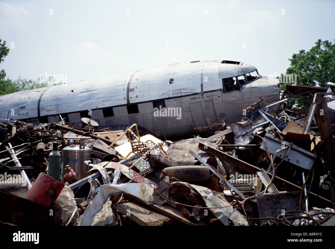 Junkyard contenenti parti di aerei vicino a St Augustine FL Foto Stock