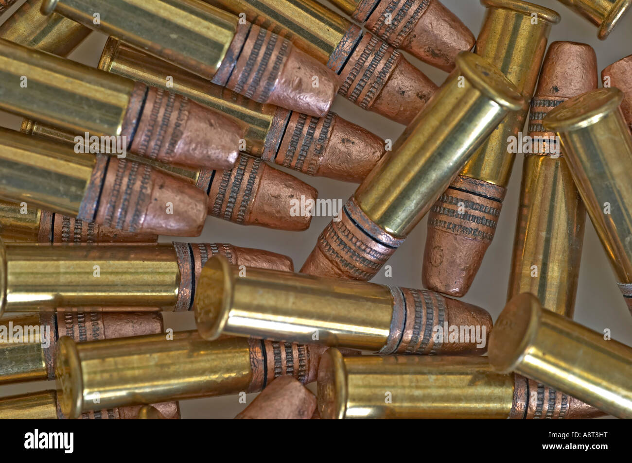 22 calibro LR Long Rifle Rim cartucce antincendio Foto Stock