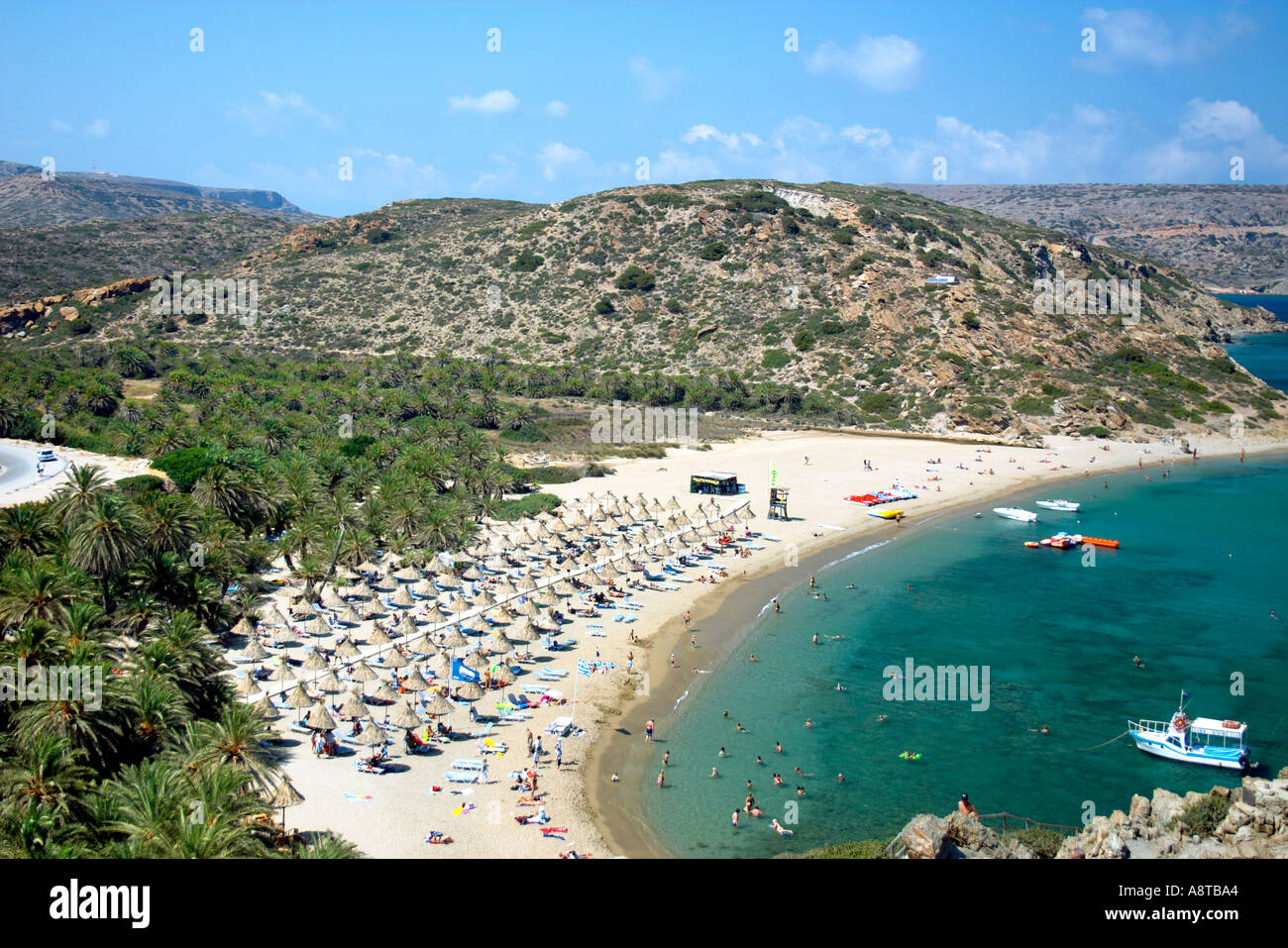 Bounty Beach Palme orientale di Creta Foto Stock
