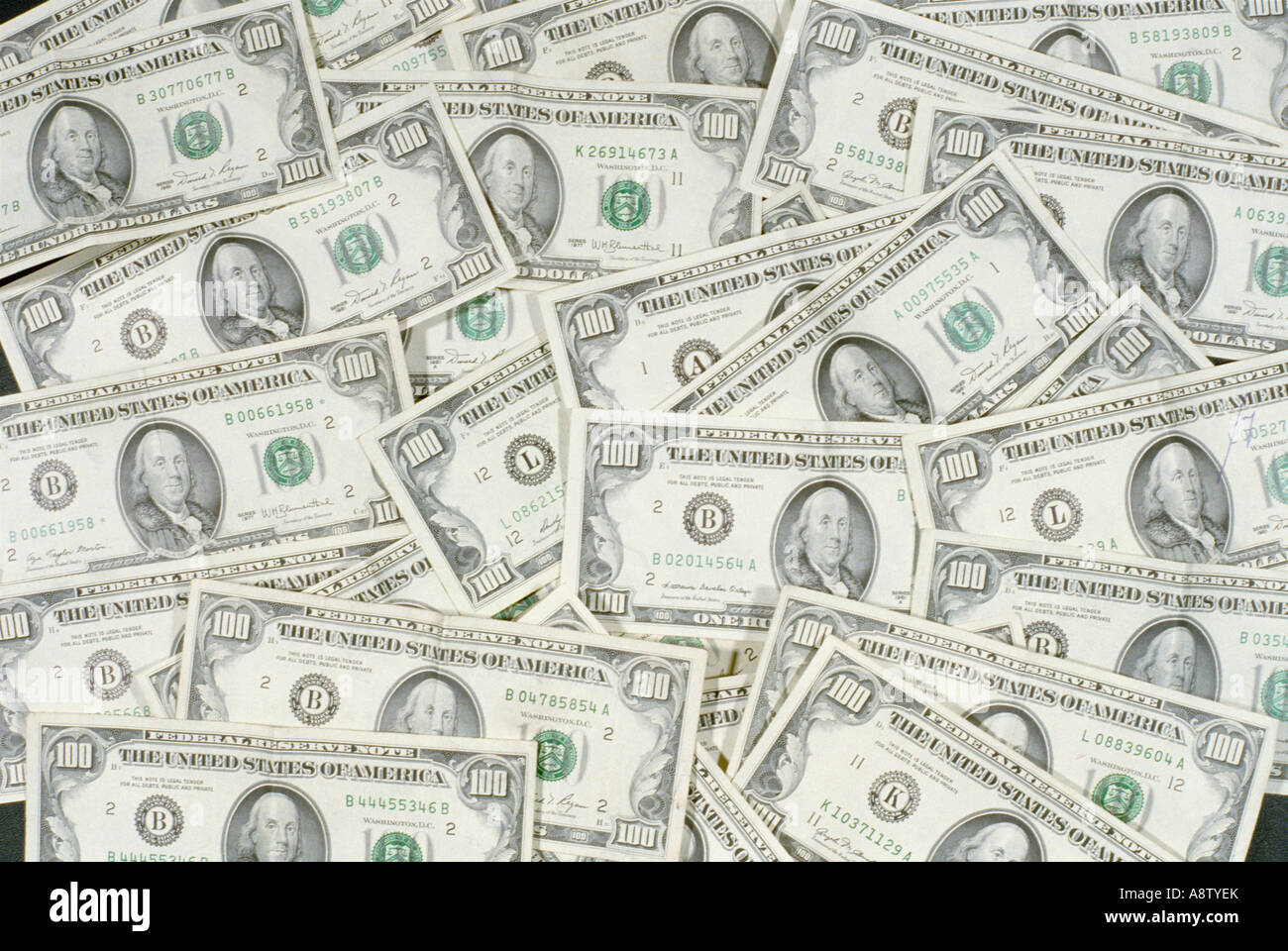 Ancora la vita dei vecchi Stati Uniti $100 [un centinaio di dollari] le fatture del dollaro. Foto Stock