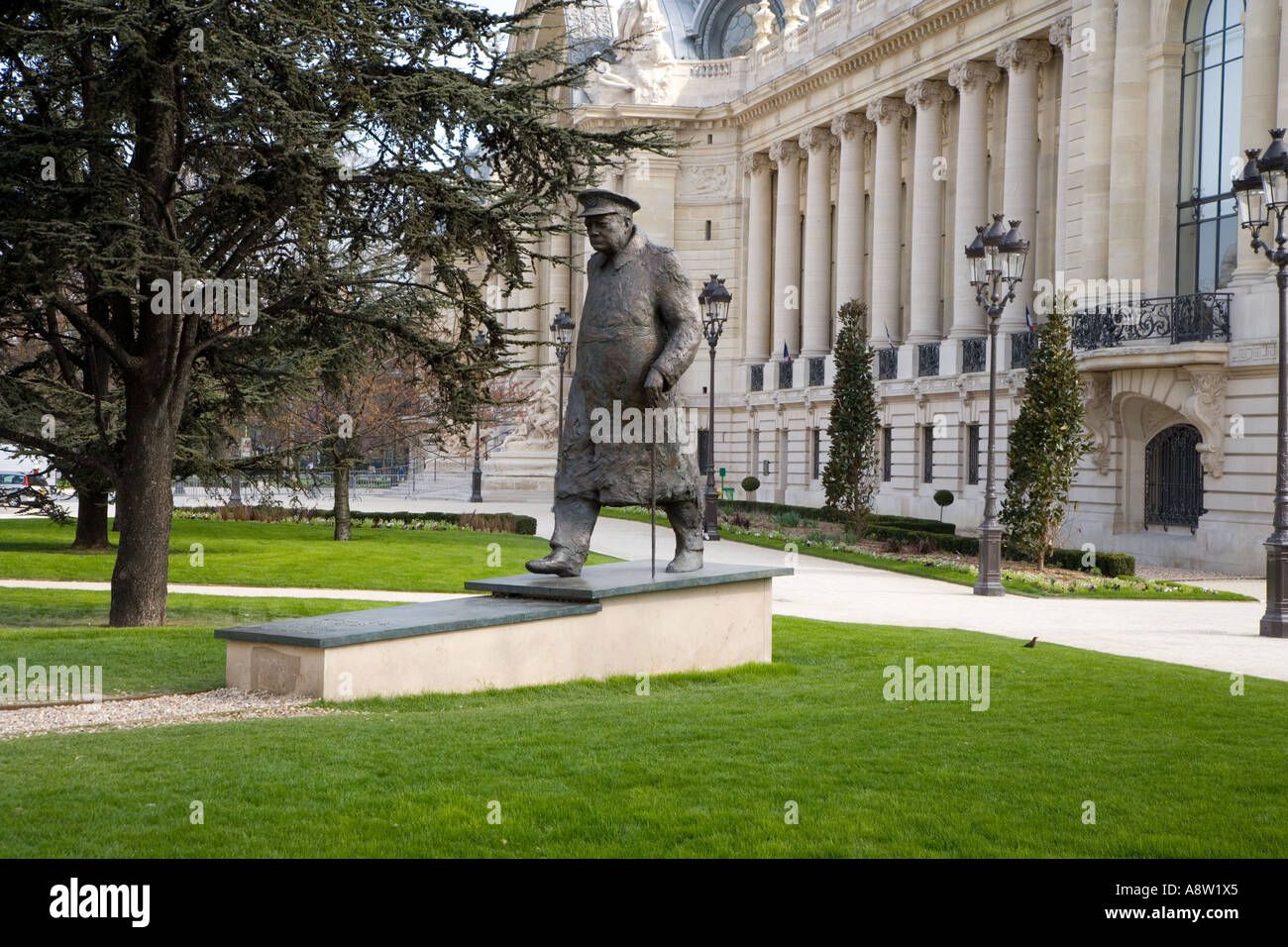 Winston Churchill statua Parigi Francia Foto Stock