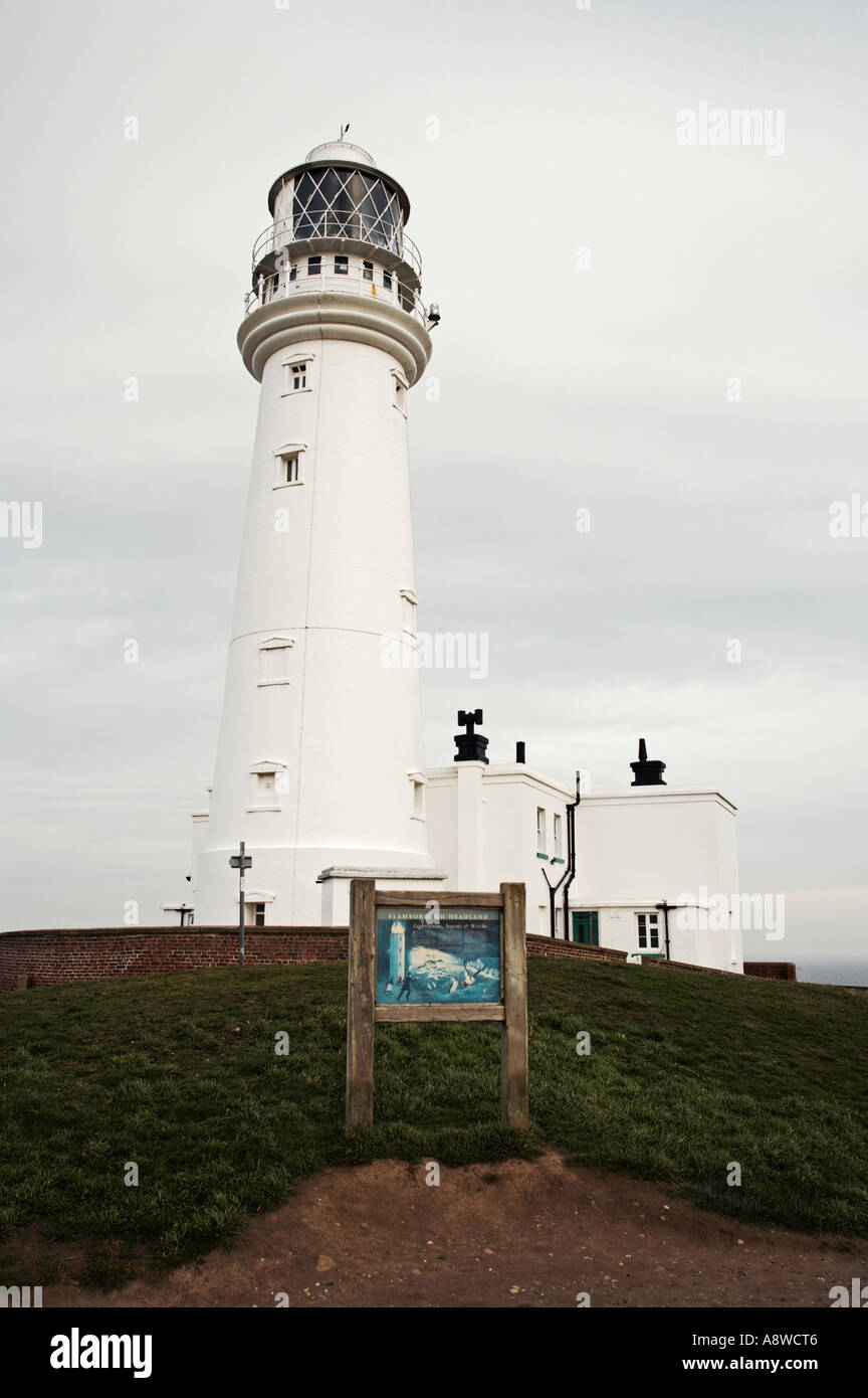Flamborough Head Lighthouse East Yorkshire Regno Unito Foto Stock