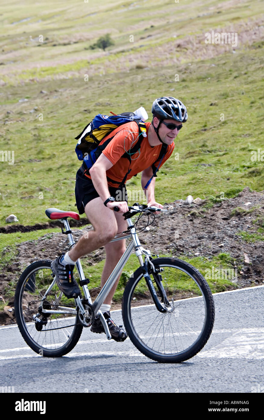 Stadio di ciclismo di avventura race competition Parco Nazionale di Brecon Beacons Wales UK Foto Stock