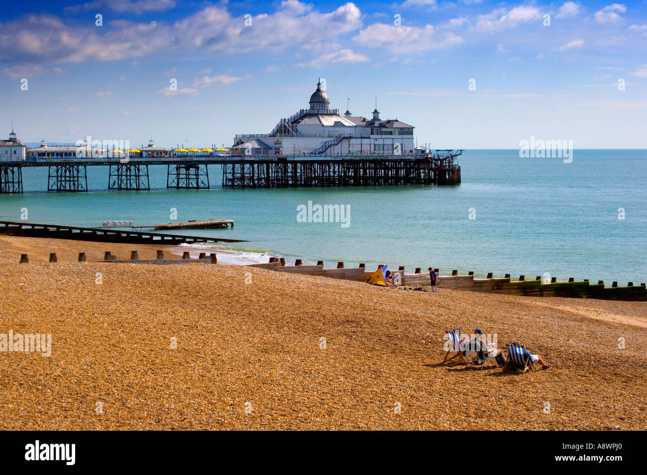 Eastbourne Pier, Sussex, Inghilterra, Regno Unito. Foto Stock