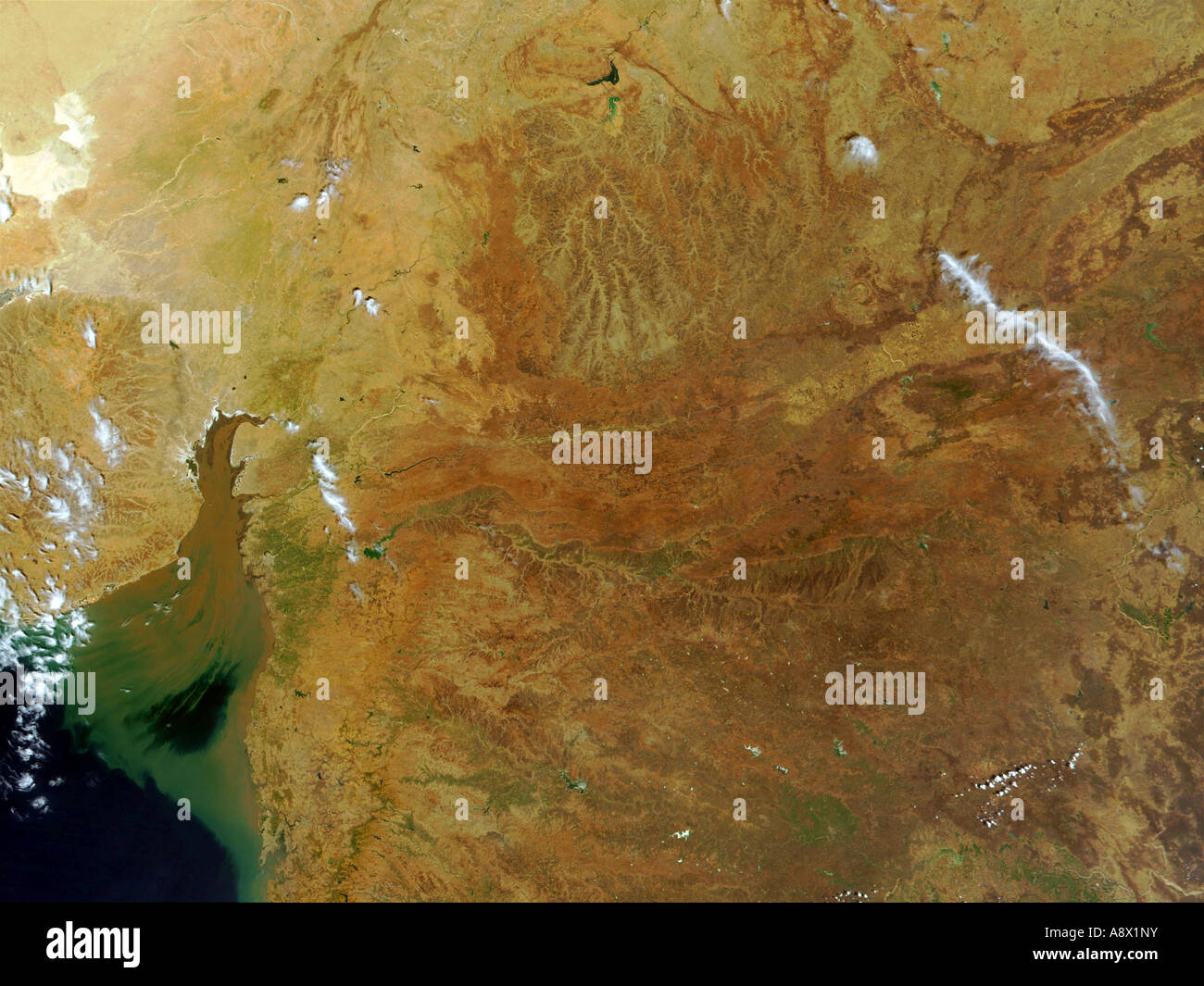 Western Central India vista dallo spazio Foto Stock