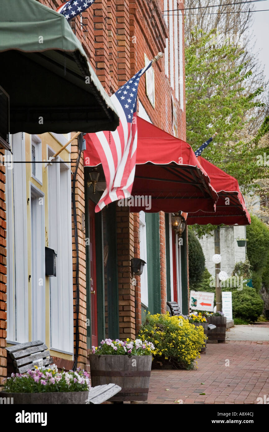 Business facciate di Montagna Nera NC vicino a Asheville Carolina del Nord Foto Stock
