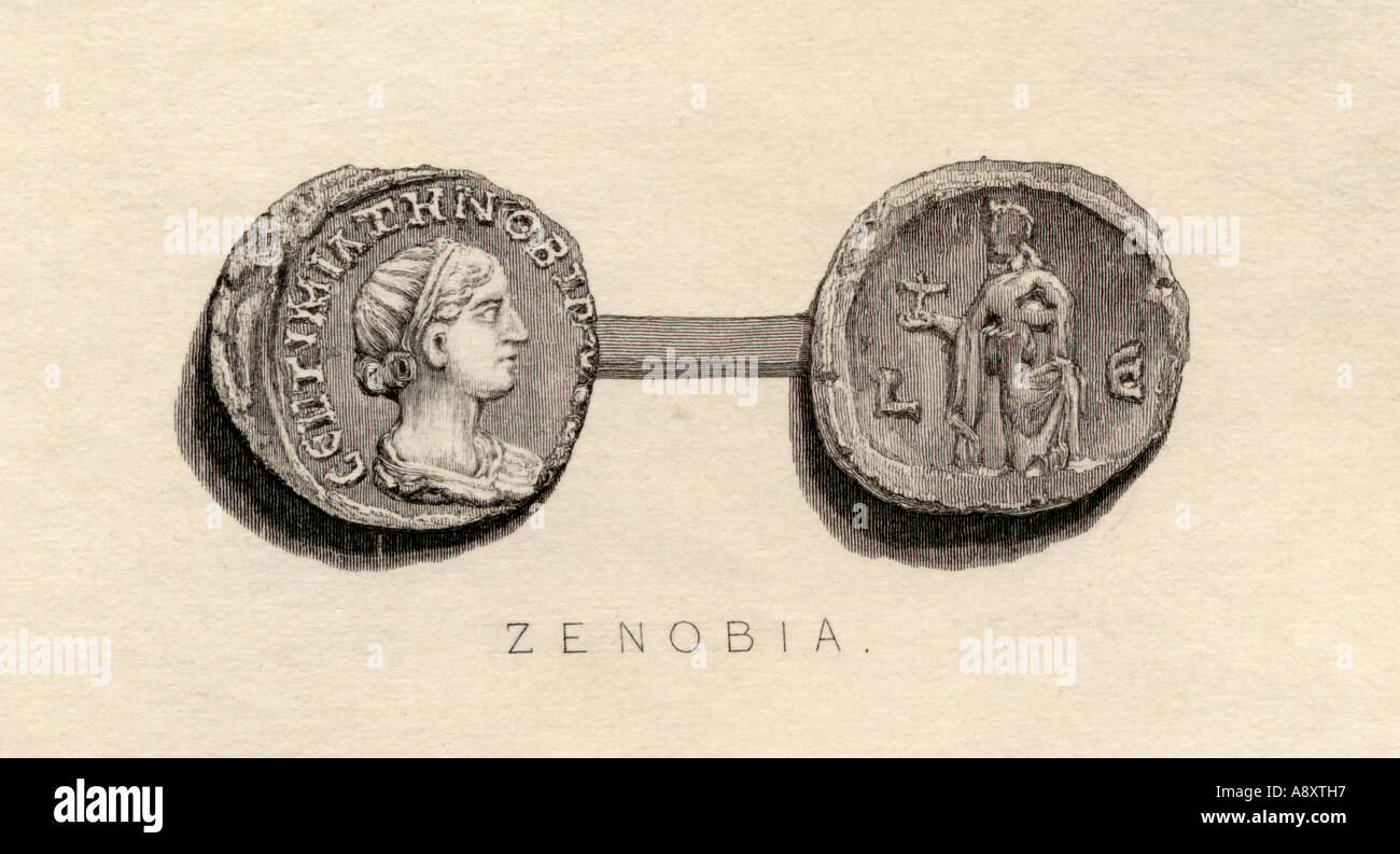 Moneta dal momento della Zenobia. Septimia Zenobia.3. secolo la regina della colonia romana di Palmyra, (267/268-272). Foto Stock