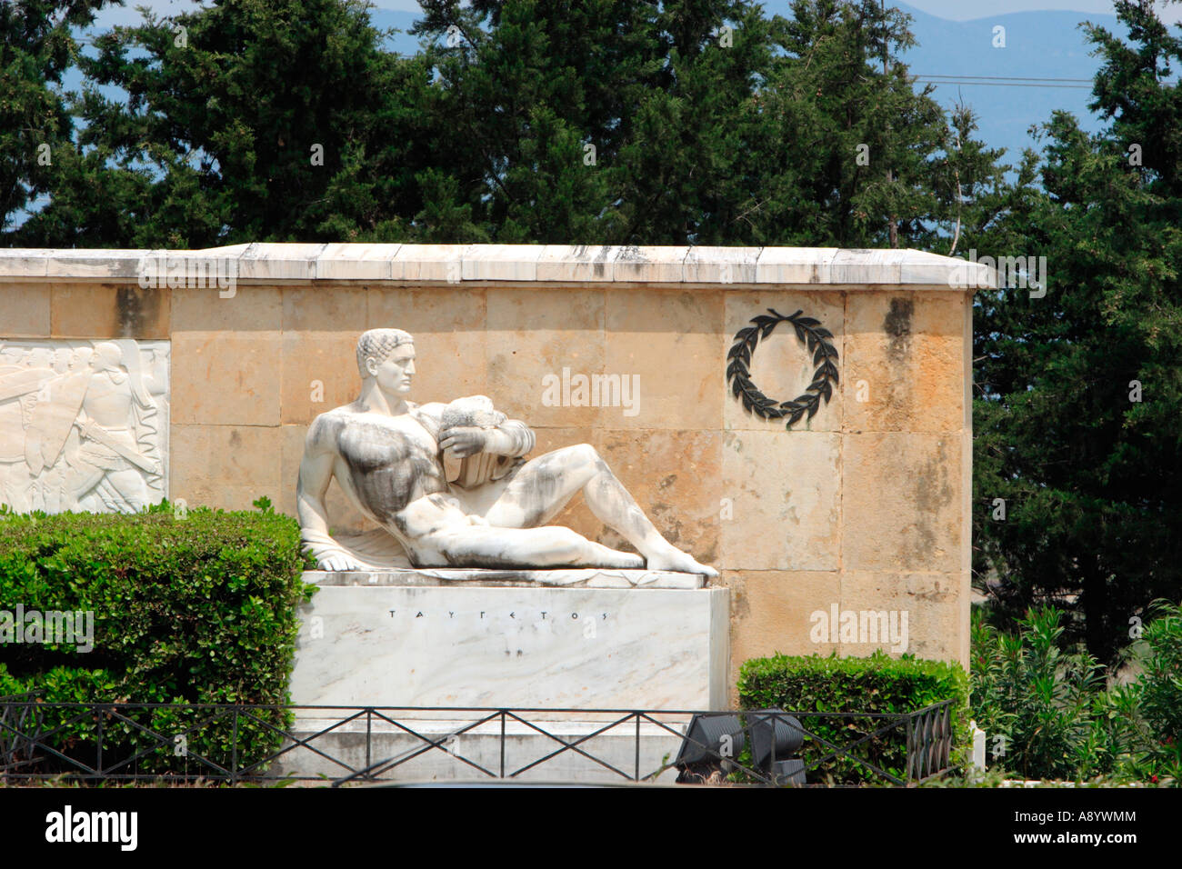 Statua del Re Spatan Leonidas delle Termopili Grecia Foto Stock