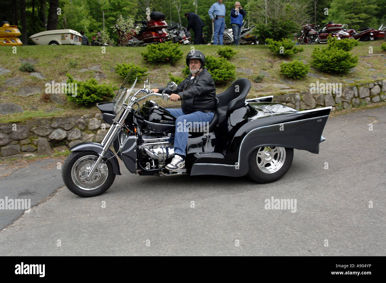 Lake George, New York. Americade Bike rally. Boss Hoss trike fatta dal boss Hoss motocicli. Foto Stock
