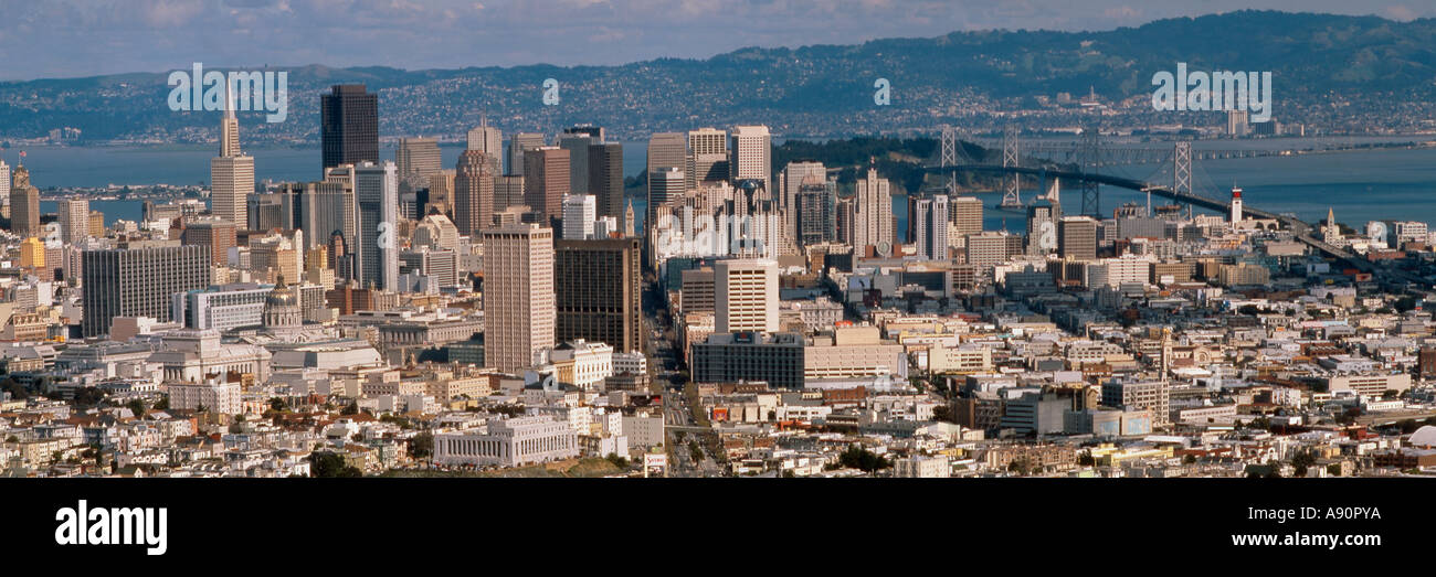USA Los Angeles vista panoramica LA downtown skyline Foto Stock