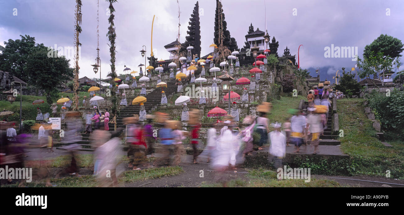 Indonesien Besakih Bali Tempio madre cerimonia Foto Stock