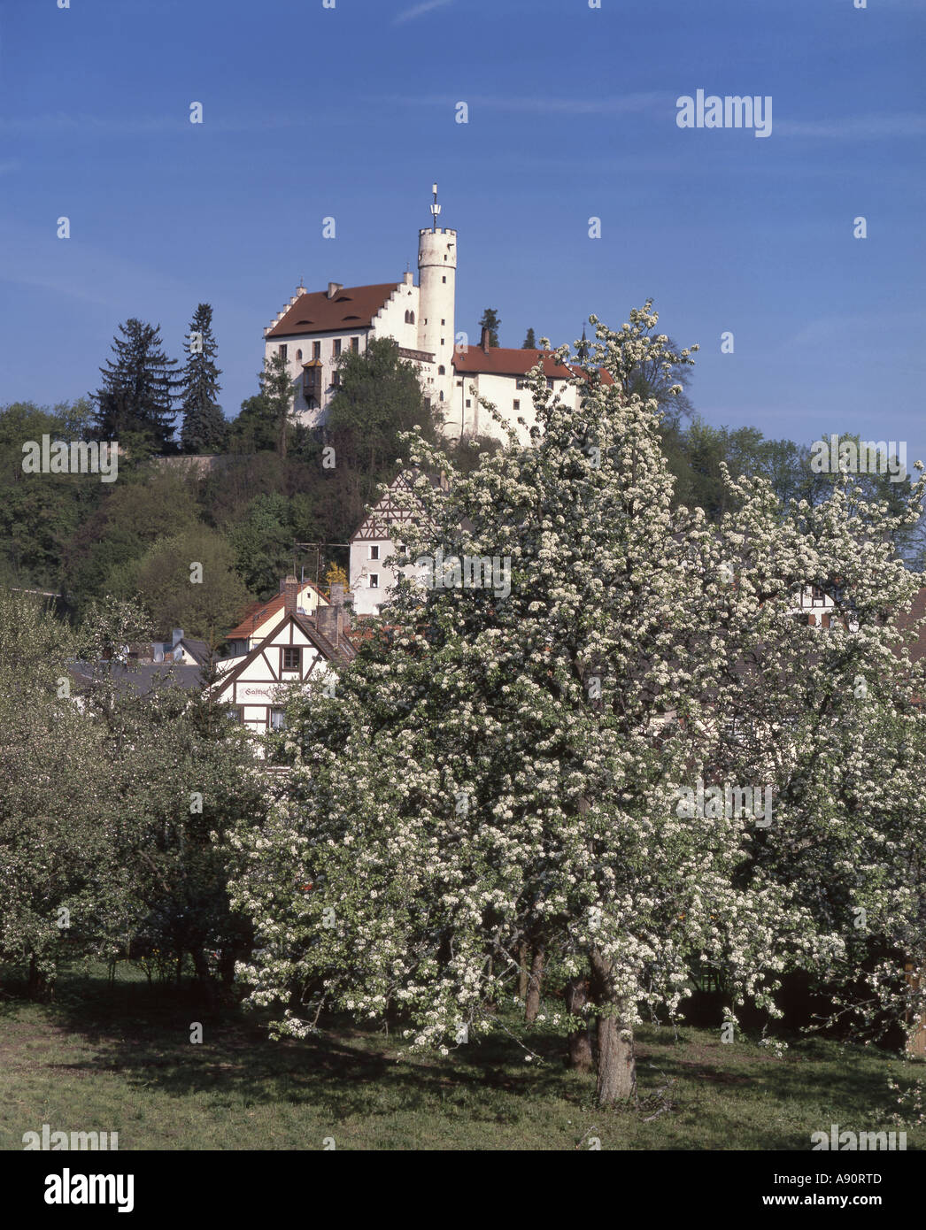 Franken Goessweinstein castle in primavera Foto Stock