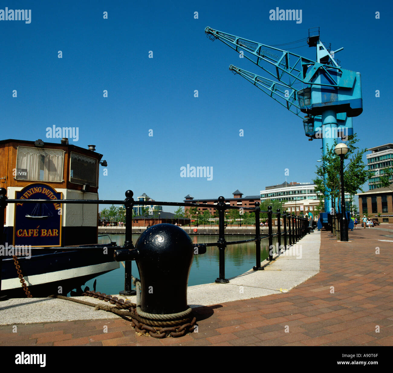 Salford Quays vecchie funzioni vengono mantenute a Salford Quays area di riqualificazione Foto Stock