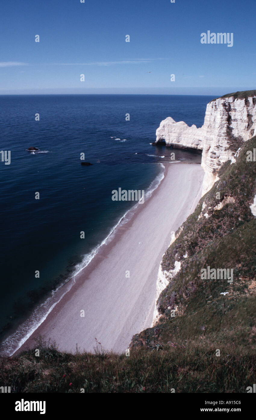 Costa francese nei pressi di Etretat Normandia Francia Foto Stock