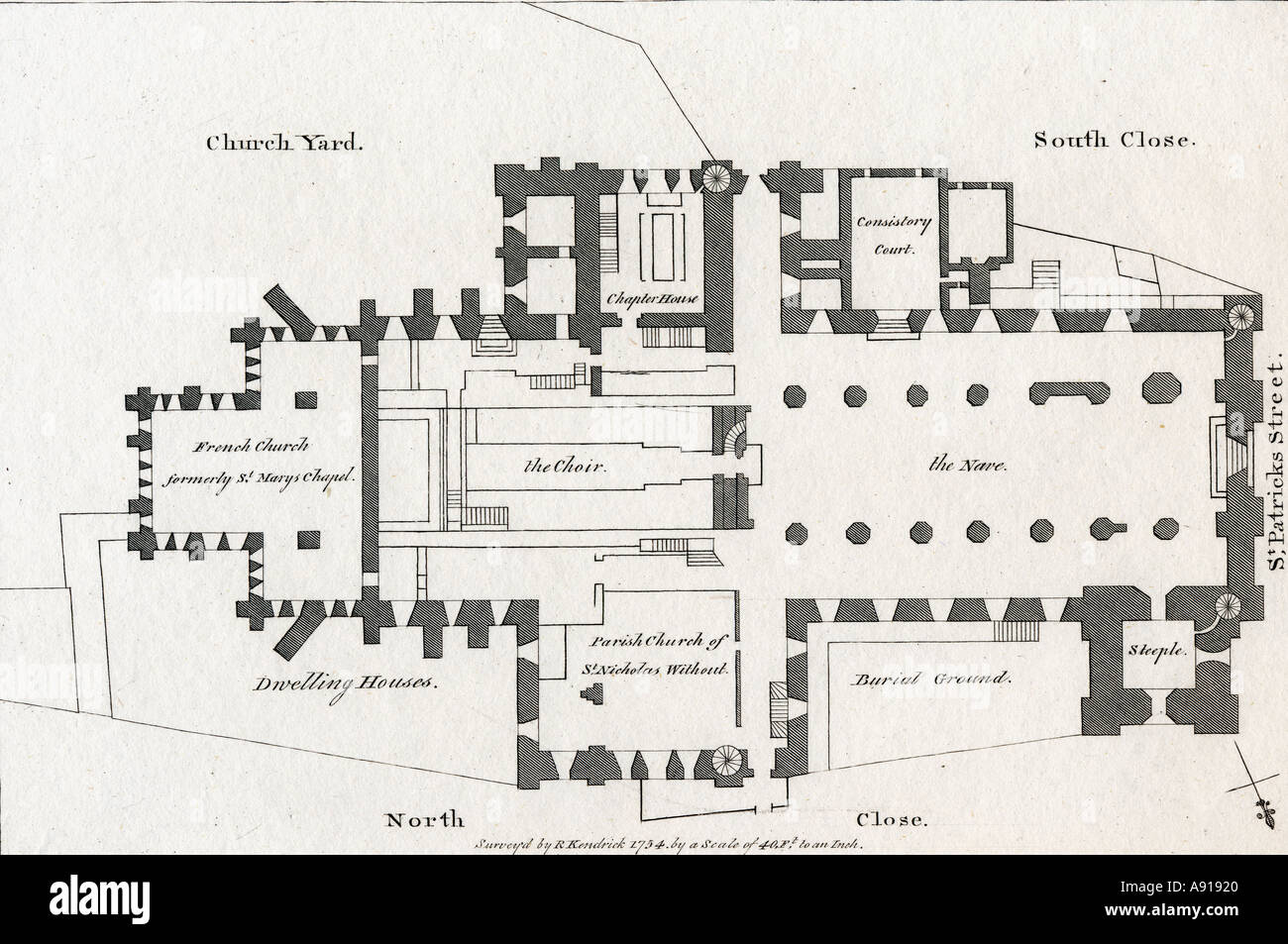 Cattedrale di San Patrizio, Dublino, Irlanda. Pubblicato il 20 Settembre 1792 da S Hooper Foto Stock