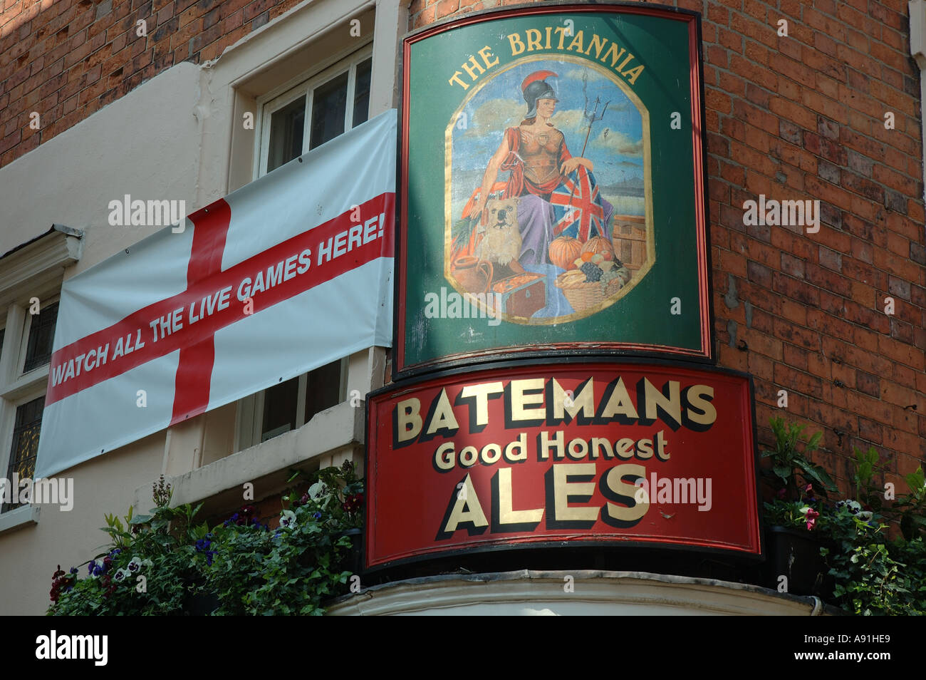 Il Britannia pub, Boston, Lincolnshire, England, Regno Unito Foto Stock