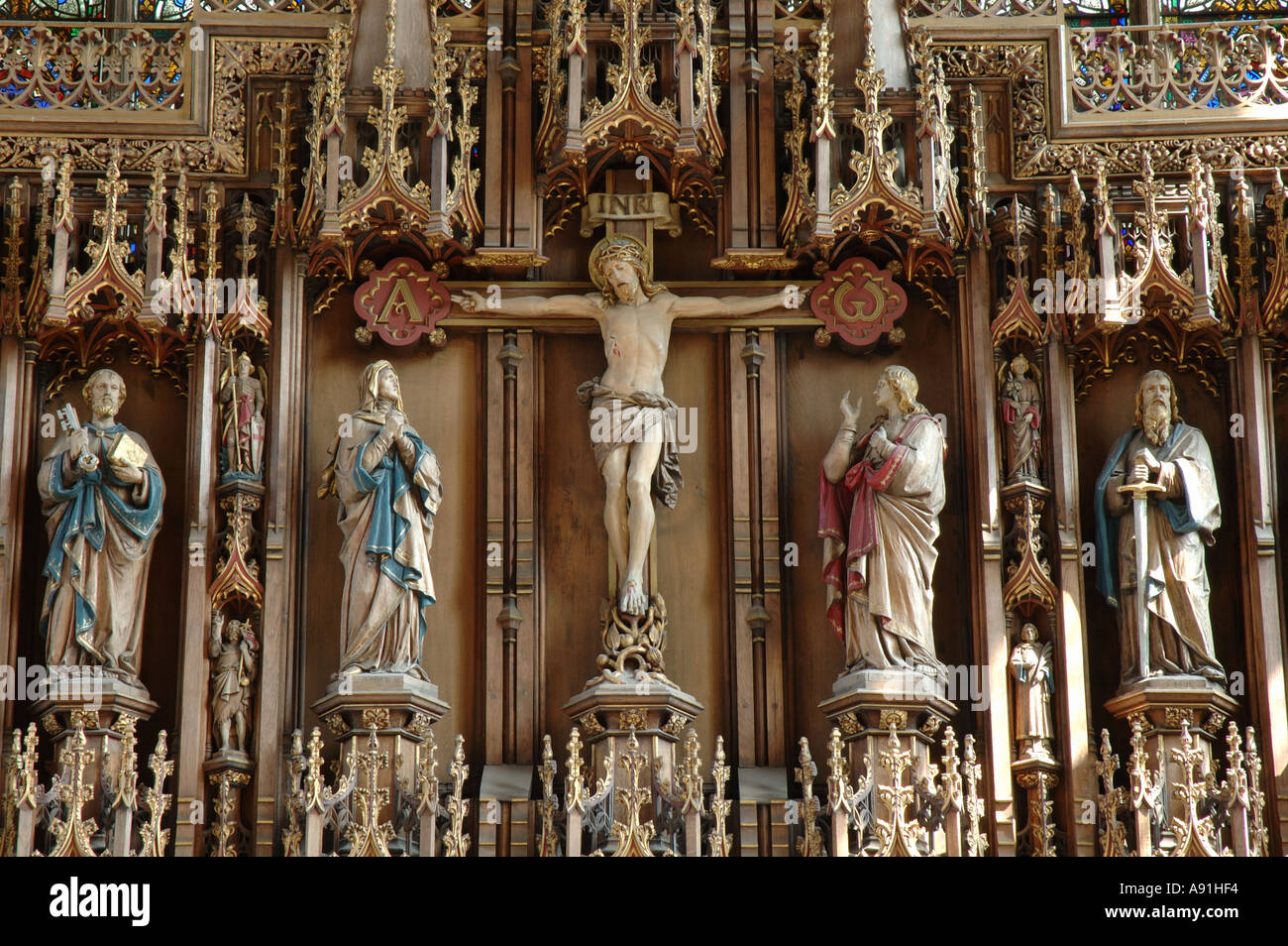Il rededos, St Botolphs Chiesa Parrocchiale, Boston, Lincolnshire, England, Regno Unito Foto Stock