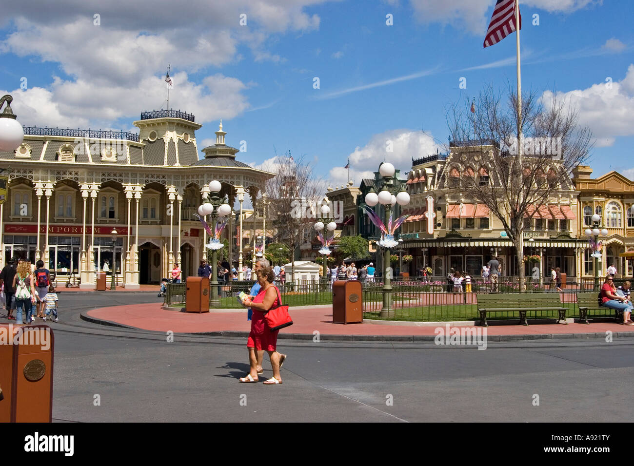 Main Street America, Regno Magico di Disney, Orlando, Florida Foto Stock