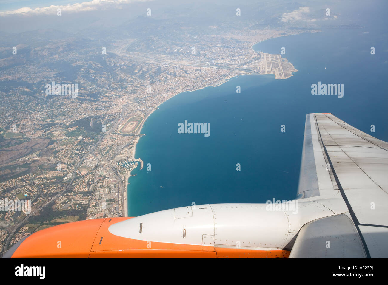 Aeroporto di Nizza dall'aria, Francia Foto Stock