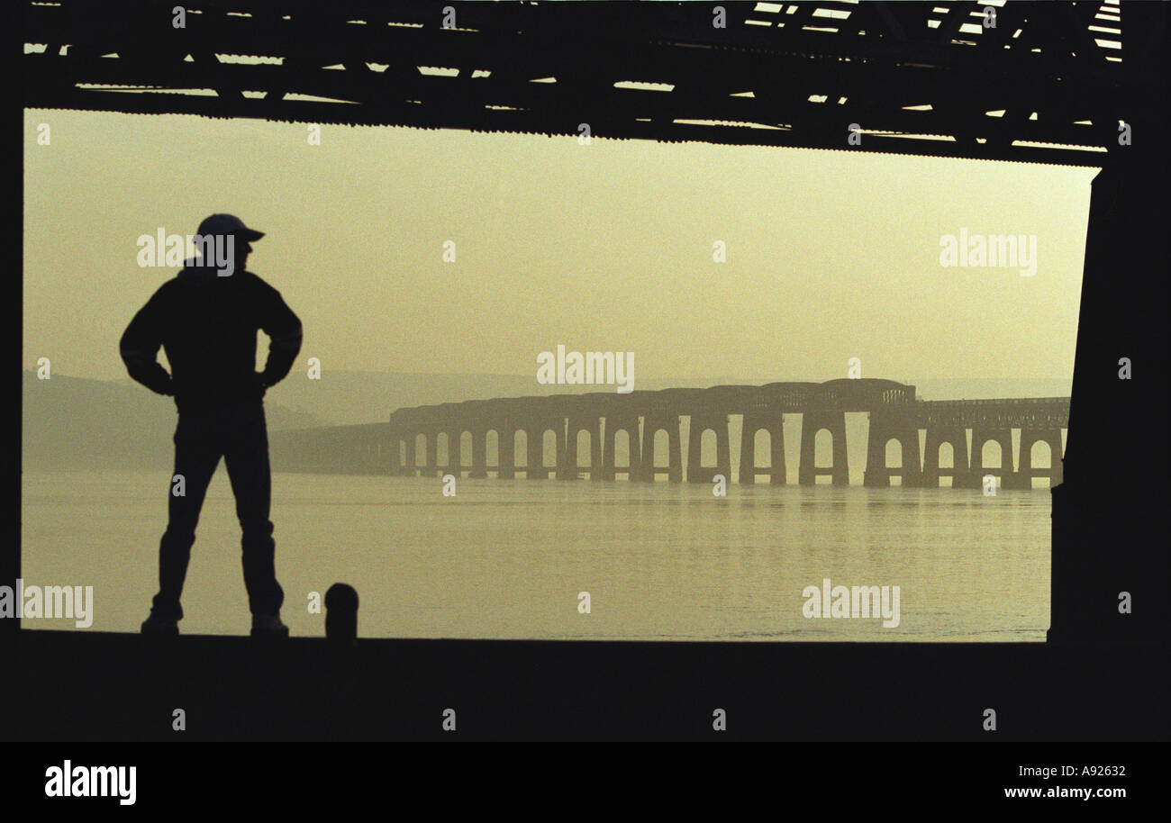 Tay Rail Bridge Dundee Scozia Scotland Foto Stock