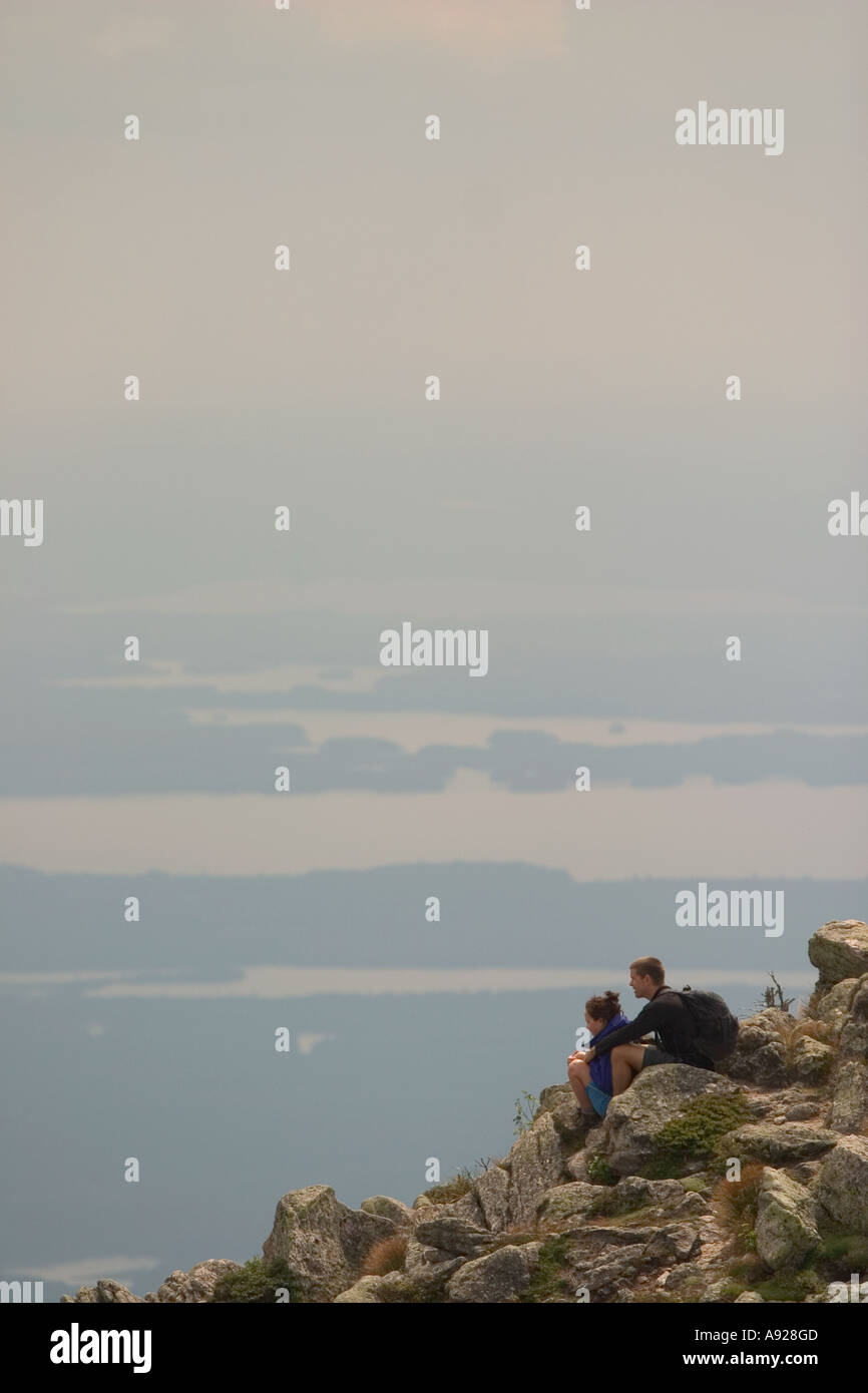Matura sul crinale del Monte Katahdin coltello bordo s Baxter State Park Maine USA Foto Stock
