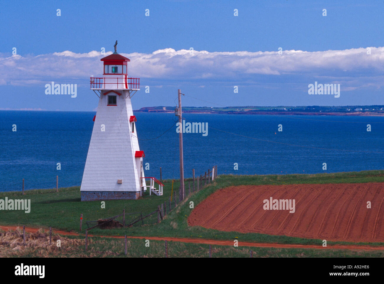 N.A. Canada, Prince Edward Island. Cape Tryon faro. Foto Stock