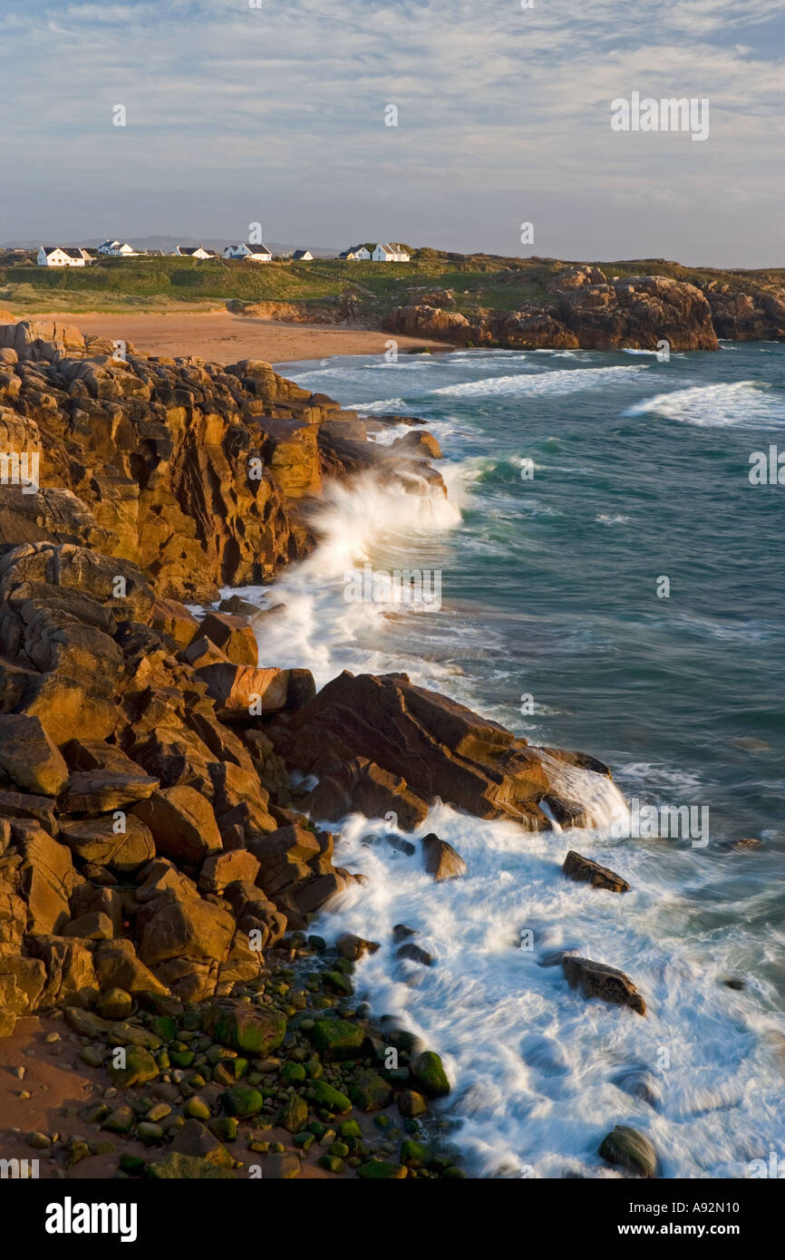 Atlantic Breakers Cruit Island County Donegal Eire Foto Stock