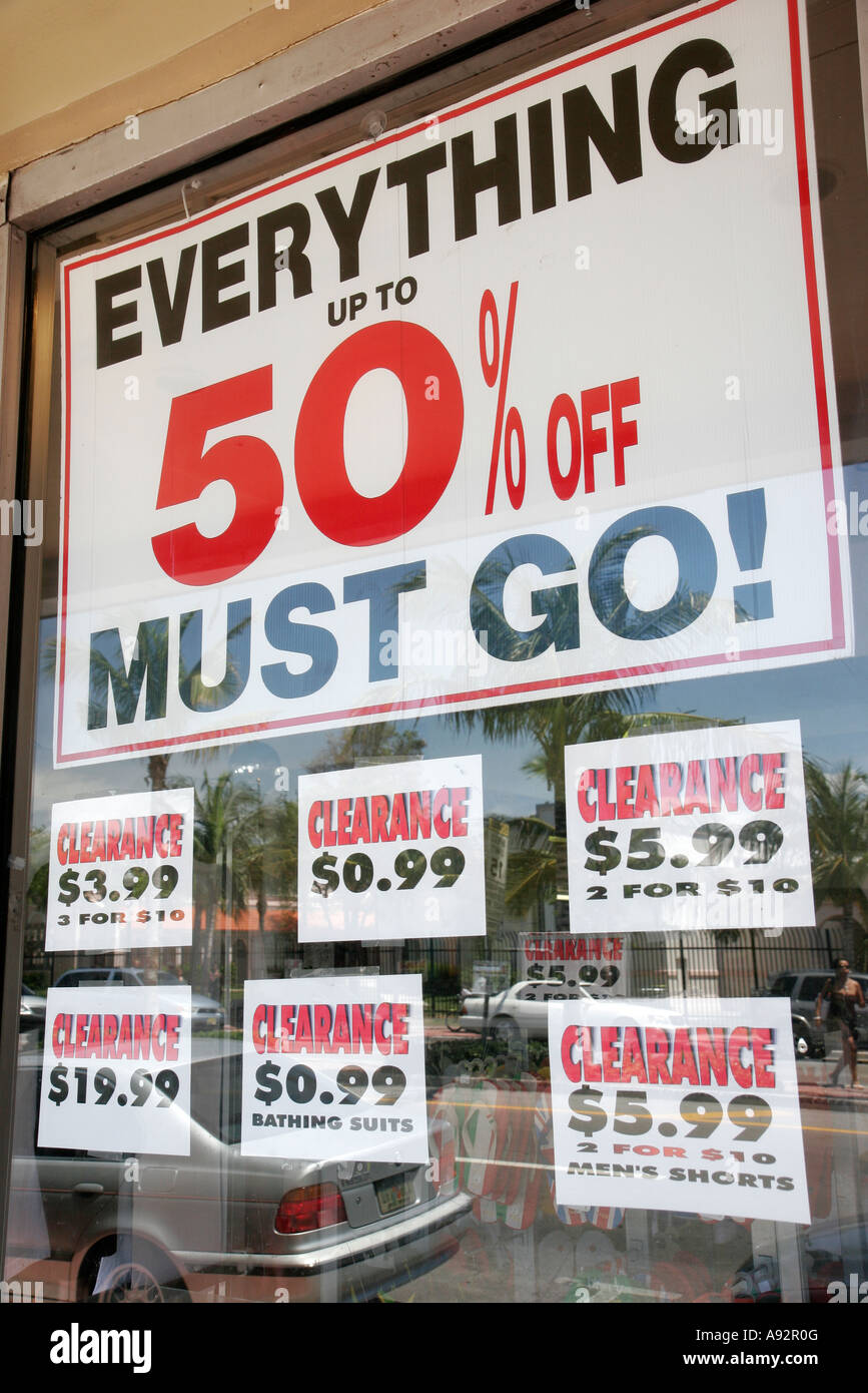 Miami Beach Florida,Washington Avenue,cartello,vetrina,spazio,tutto deve andare,vendita,FL070407005 Foto Stock