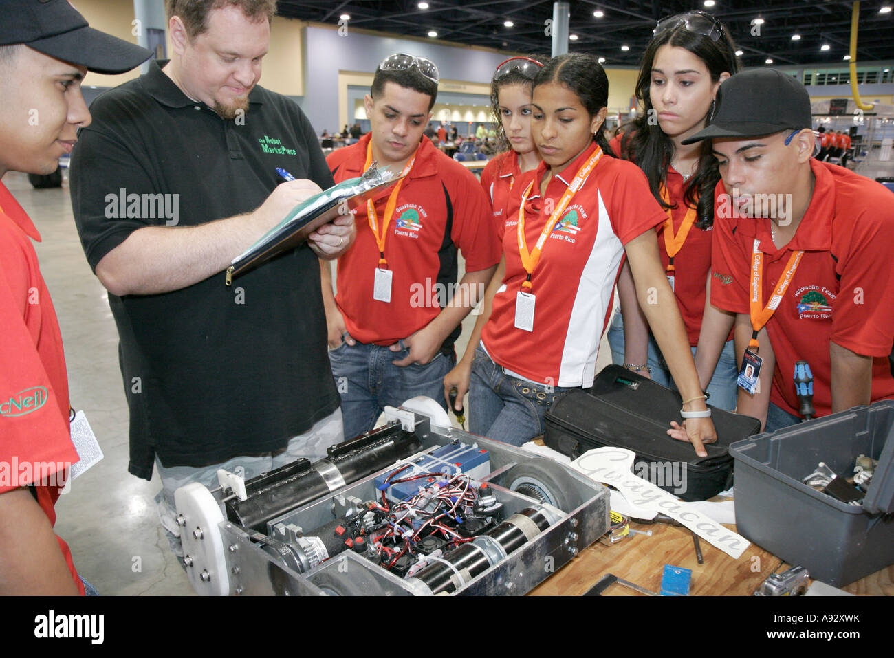 Miami Beach Florida,Centro Congressi,centro,Concorso Nazionale di Robotica,istruzione,meccanica,elettronica,edificio nuovo cantiere Foto Stock