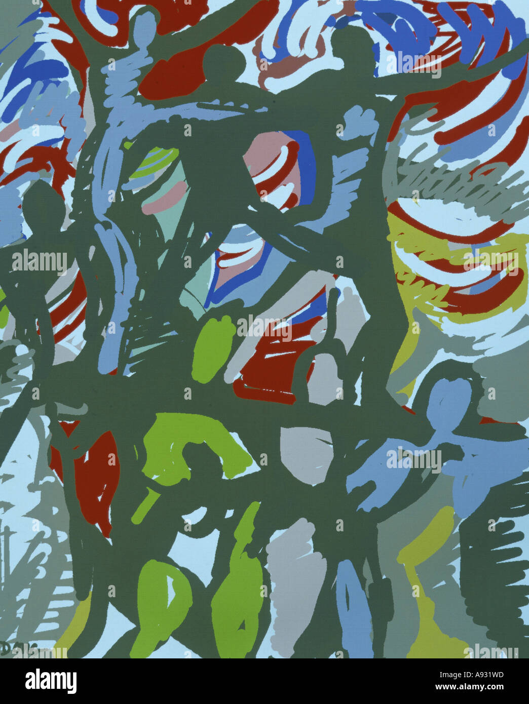 Le figure 1990 Diana Ongs (b.1940 cino-americano) Computer grafica Foto Stock