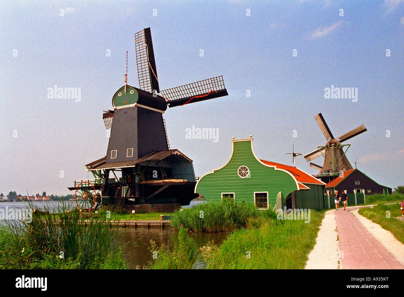 Holland Olanda Zaanse Schans mulini a vento. JMH0048 Foto Stock