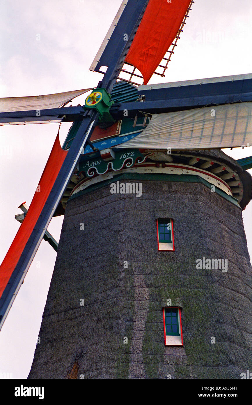 Holland Olanda Zaanse Schans Windmill 1672. JMH0050 Foto Stock