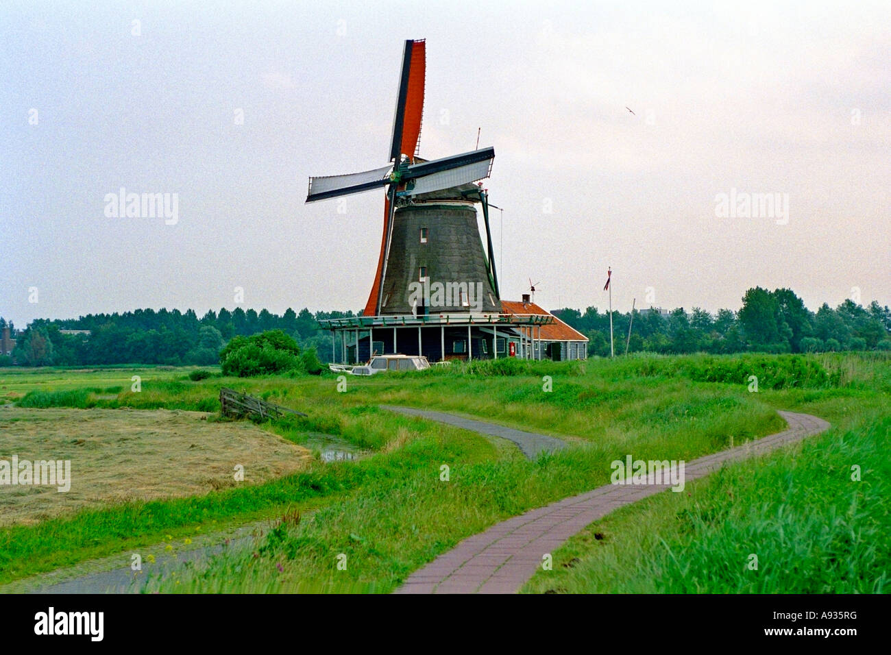 Holland Olanda Zaanse Schans Mulino a vento. JMH0052 Foto Stock