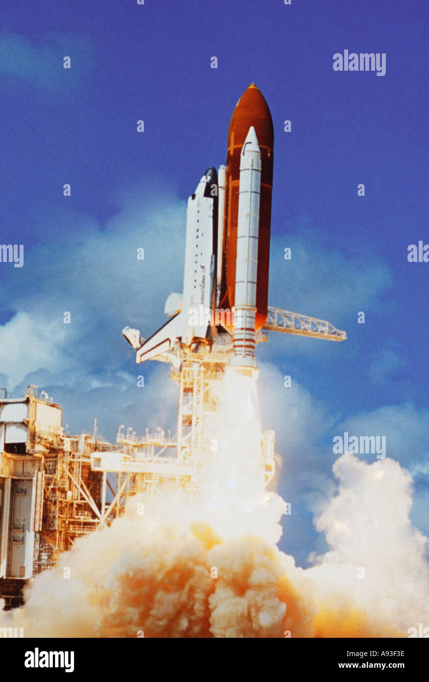 Graphic Space Shuttle lancio dal Centro Spaziale Kennedy Foto Stock