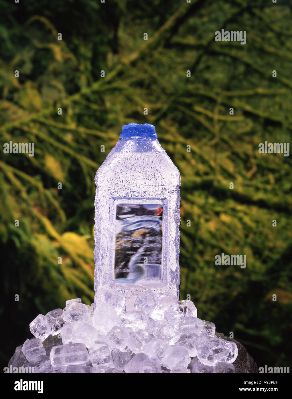 Crystal Clear ghiacciaio Acqua in bottiglia Foto Stock