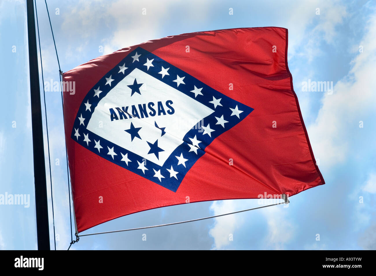 Arkansas state flag, Little Rock, Arkansas Foto Stock